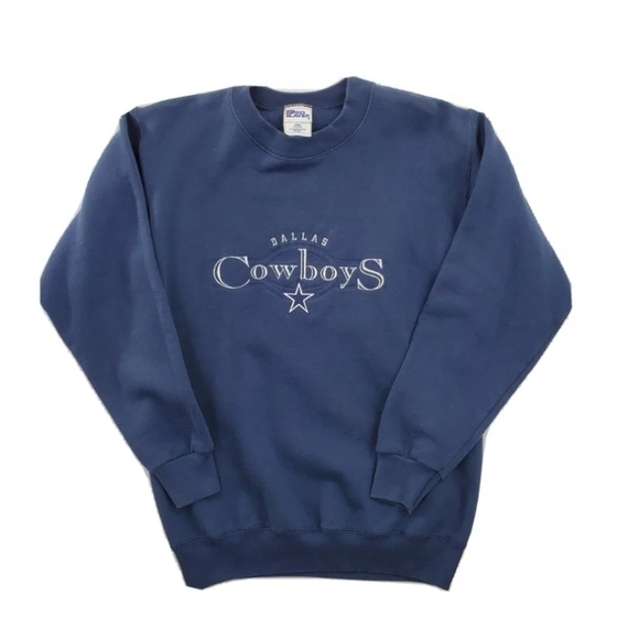 Vtg Cowboys Pro Player Sweatshirt Boy 18 20 Men S M Embroiderd Logo Boxy USA 90s - Picture 10 of 10